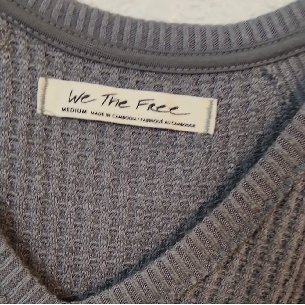 FP We The Free Santa Clara Oversized Thermal Top Medium Gray - Picture 11 of 13